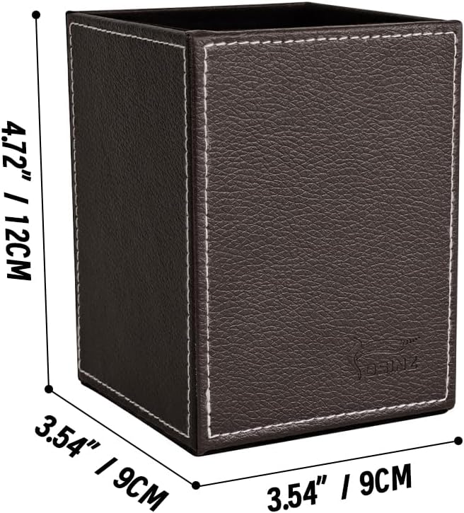 Pen Pencil Holder Cup Container PU Leather Desk Organizer Stand Decor Brush Scissor Holder Decoration Office Desk Home School