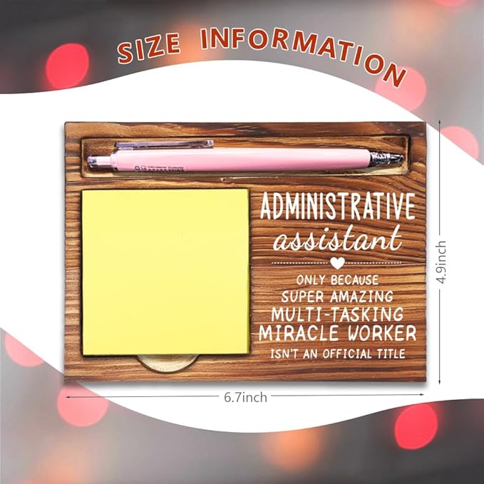 Administrative Assistant Gifts for Women, Thank You Appreciation Gifts for Administrative Assistant, Going Away Gift Retirement Gift for Coworker Office Decor Self-Stick Note Pad Holders-DW05