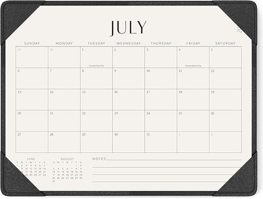 Jotsome Desk Calendar 2025-2026 with Desktop Mat, Academic Desk Pad Calendar From July 2025 to December 2026 14x10.5 inch, Desk Blotter Calendar for Home Office and School, Easy Planning, Black