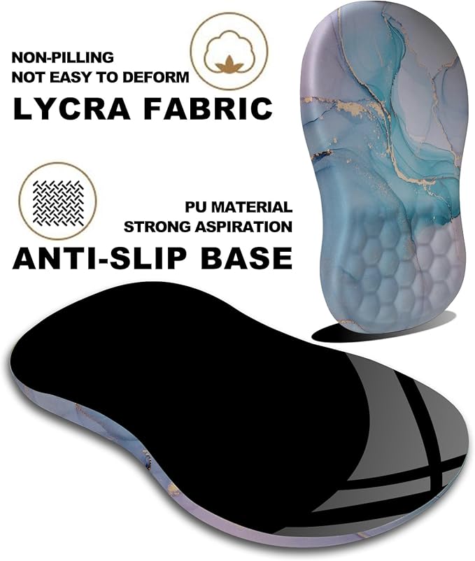 Mouse Pad Wrist Support, Ergonomic Mouse Pad with Massage Dot, Comfortable Computer Mouse Pad for Laptop, Wrist Rest Pain Relief Mousepad with Non-Slip PU Base for Office & Home, 12 x 8 in