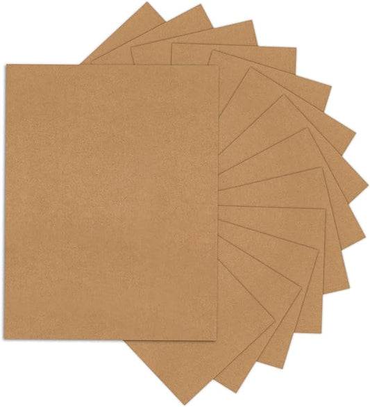 24 Sheets Brown Cardstock 8.5 x 11 Kraft Paper, Goefun 80lb Card Stock Printer Paper for Invitations, Menus, Crafts, DIY Cards