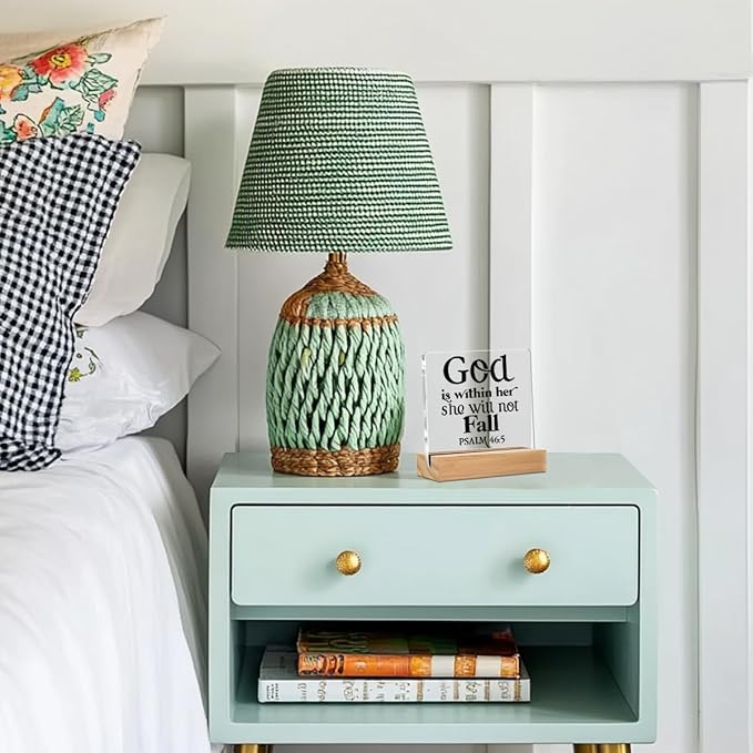 Christian Gifts for Women Acrylic Sign Decor Christian Home Office Table Decor Acrylic Plaque, Bible Verse Shelf Cubicle Desktop Art Decoration, Inspirational Religious Gifts for Women Friend Her