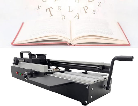 TECHTONGDA Hot Melt Glue Binding Machine A4 Desktop Hot Glue Book Binder, 110V Manual Book Binding Machine with Double Roller Applicator, 200 Books Per Hour
