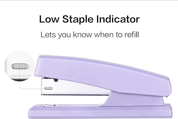 Deli Stapler, Desktop Staplers with 640 Staples, Office Stapler, 25 Sheet Capacity, Purple