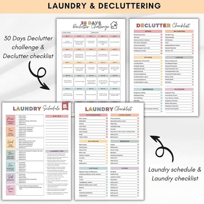 ADHD Cleaning Planner for Adults - Undated Daily Weekly Monthly Schedule & Checklist - Household Chores Organizer Journal