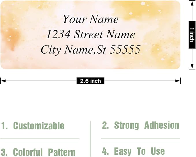 Return Address Labels - Personalized Labels, Custom Colorful Patterns, Can Be Used for Box, Paper, Plastic, Glass, Metal (2.6x1 Inch, Set of 220, Matte Silver) 2.6''x1''