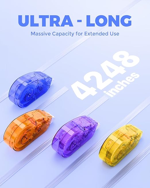 Double-Sided Tape Roller for Scrapbooking 12-Pack (0.31IN x 30FT) Adhesive Tape Glue Runner, Scrapbook Supplies and Craft Supplies for Scrapbooking, Gift Wrapping and Photo Tape