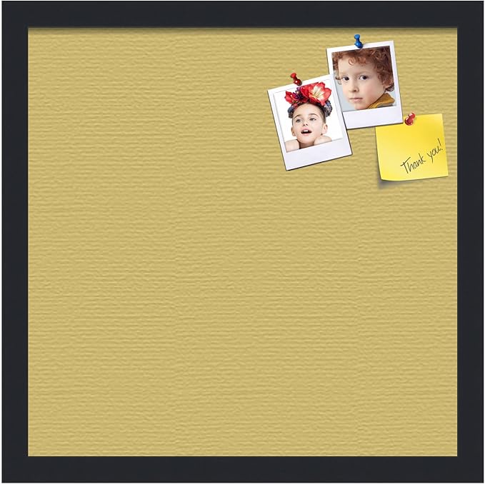PinPix 16x16 Inch Cork Bulletin Board. This Decorative Framed Pin Board Comes with Honey Pastel Design and a Satin Black Frame. Ideal for Home Office Decor or Message Board (PinPix-1810)