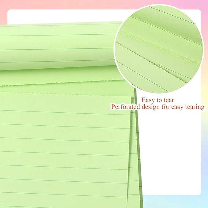 Gueevin 12 Pcs 5'' x 8'' Colored Lined Legal Pads Letter Size 40 Sheets Per Notepads Micro Perforated Notebook and Writing Pad for School, College, Office, Business(Multicolor)