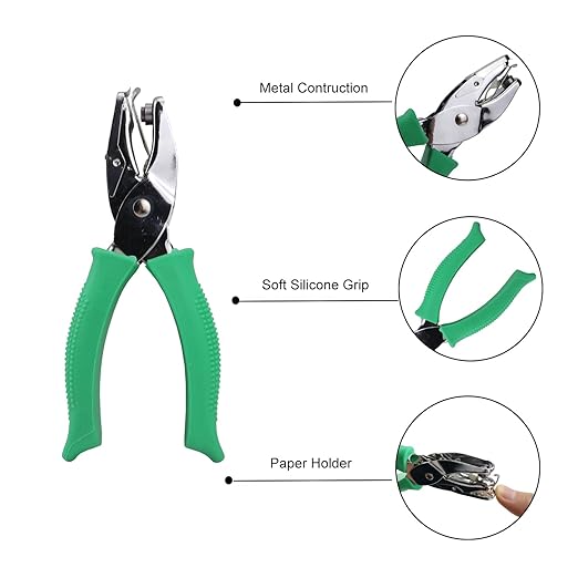 1/4 Inch Triangle Shape Hole Puncher, Handheld Single Hole Paper Punch, One Hole Paper Punch for DIY Craft Paper Scrapbook Puncher Hand Tool