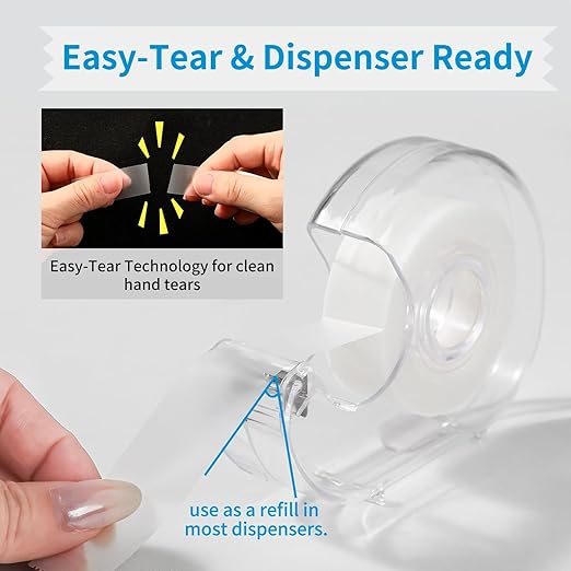 Invisible Tape,12 Rolls Tape Refills Bulk, Writable Tape 3/4 X 1000 Inches, Matte Transparent Tape for Dispenser, School Office Home Supplies for Labeling Gift Wrapping,Craft