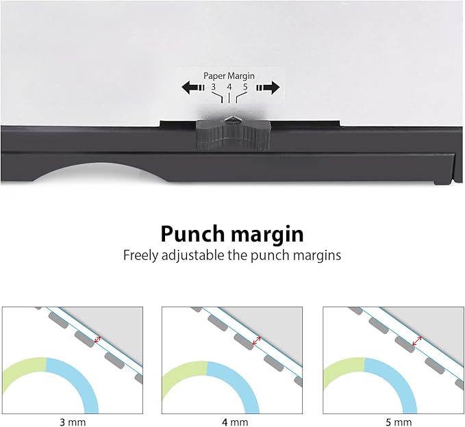 MAKEASY Binding Machine, 21-Hole, 450 Sheets, Comb Binding Machines with 1 Box Comb Bindings Spines, Comb Binder for Letter Size, A4, A5 Paper