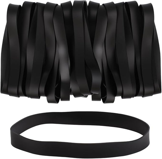Large Rubber Bands Heavy Duty, 22 Pcs Size 107 Black Rubber Bands, Elastic Bands Suitable for Office Supplies and Trash Cans.