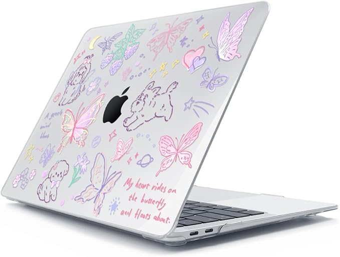 for MacBook Air 13 inch Case 2018 2019 2020 2021 2022 Release A2337 M1 A2179 A1932 Retina Display & Touch ID, Plastic Hard Shell Case +Keyboard Cover+Screen Protector+Webcam Cover, Cute Puppy
