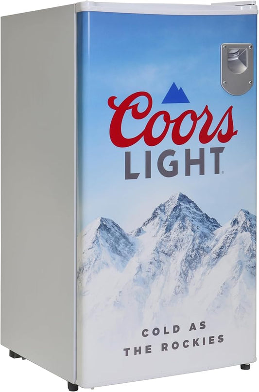 Coors Light Refrigerator - Mini Fridge For Kitchen, Bedroom, Office, Dorms, Cuarto, Cool Storage For Wine, Drink, Beverages, Compact Free Standing, Neveras Pequeñpara, 3.2 Cubic Feet Capacity, White