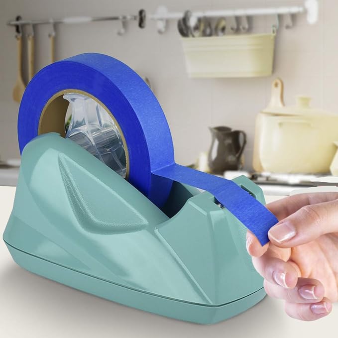 Acrimet Premium Desktop Tape Dispenser Jumbo, Plastic, Non-Skid Base (Heavy Duty) (Solid Green Color)