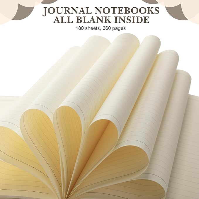 SATINIOR 5 Pack A4 Notebooks Large Journal 360 Pages Leather Softcover Hardcover Notebooks Thick Paper Lined Note Writing Notepad for Christmas Gifts Office School Business, 8.5'' x 11''(Multicolor)