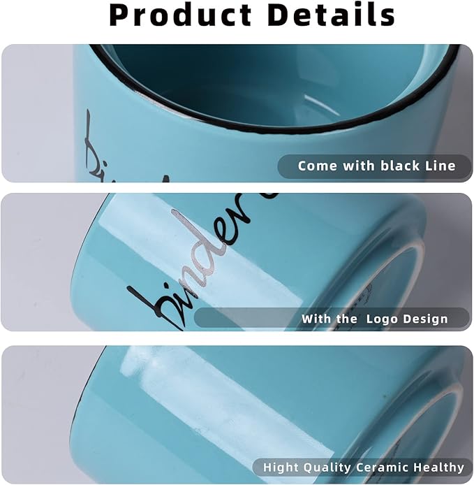 ONTUBE Ceramic Paper Clip Holder and Binder Clip Holder Set Dispenser Organizer for Desk (Turquoise)