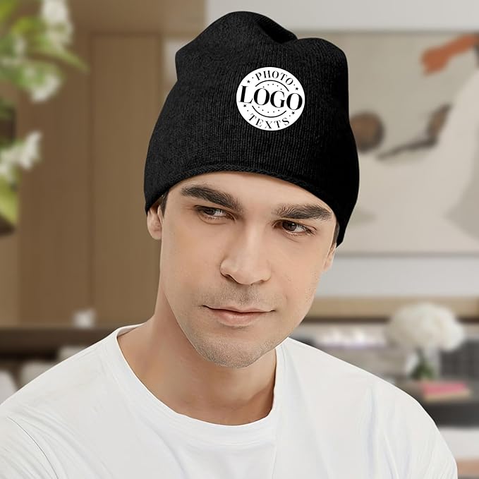Custom Beanie for Men Women Bulk Custom Winter Hat Beanies with Logo Text Image Personalized Knit Hats Gifts for Business