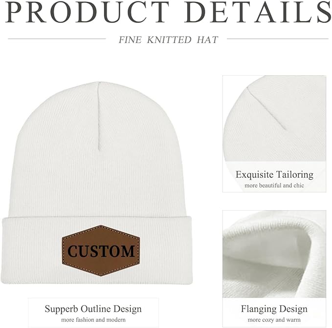 Custom Beanie for Men Women Bulk Custom Winter Hat Beanies with Logo Text Image Personalized Knit Hats Gifts for Business