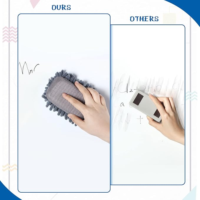 Sherr 30 Pcs Microfiber Shag Dry Erasers Bulk Magnetic Whiteboard Eraser Washable Colorful Chalk Board Eraser Markers Chalk Home School Classroom Office Supplies(Gray)