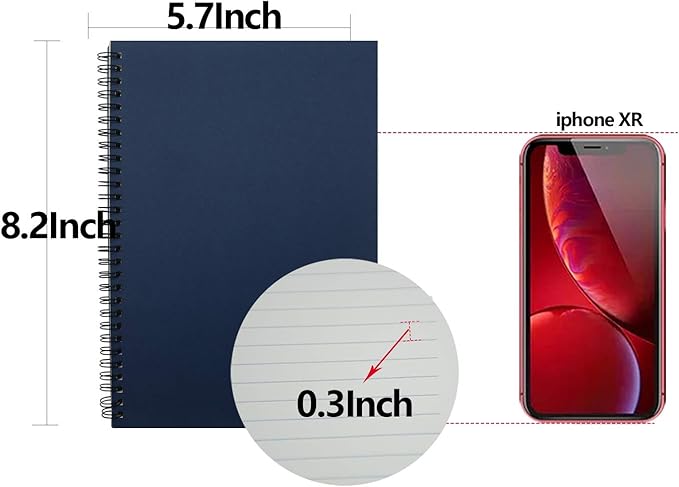 Yansanido Spiral Notebook, 4 Pcs A5 Craft Softcover 8mm Ruled 4 Color 60 Sheets -120 Pages Journals for Study and Notes (A5-4 Color Lined)