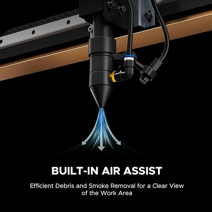 OMTech 90W CO2 Laser Engraver with Water Chiller & LightBurn, 28"x20" Cutting & Engraving Machine with Air Assist, 4-Way Pass, Caster Wheels, RDWorks, for Wood, Glass, Acrylic & More