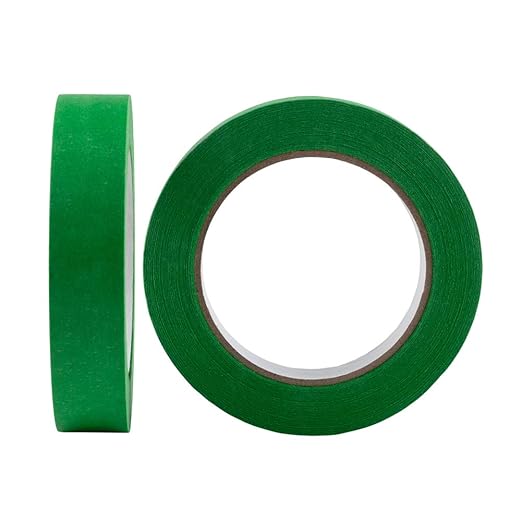 Lichamp 10 Pack Green Painters Tape 1 inch, Medium Adhesive Green Masking Tape Bulk Multi Pack, 1 inch x 55 Yards x 10 Rolls (550 Total Yards)
