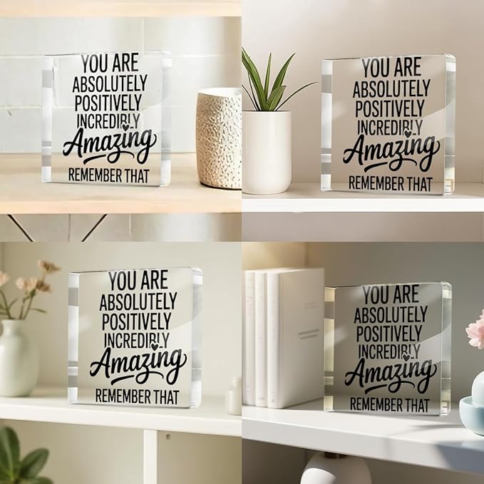 Inspirational Gifts for Women, Cheer up Gifts for Women Friend Birthday Christmas Graduation, Encouragement Acrylic Sign, Desk Decorative Signs for Home Office Living Room