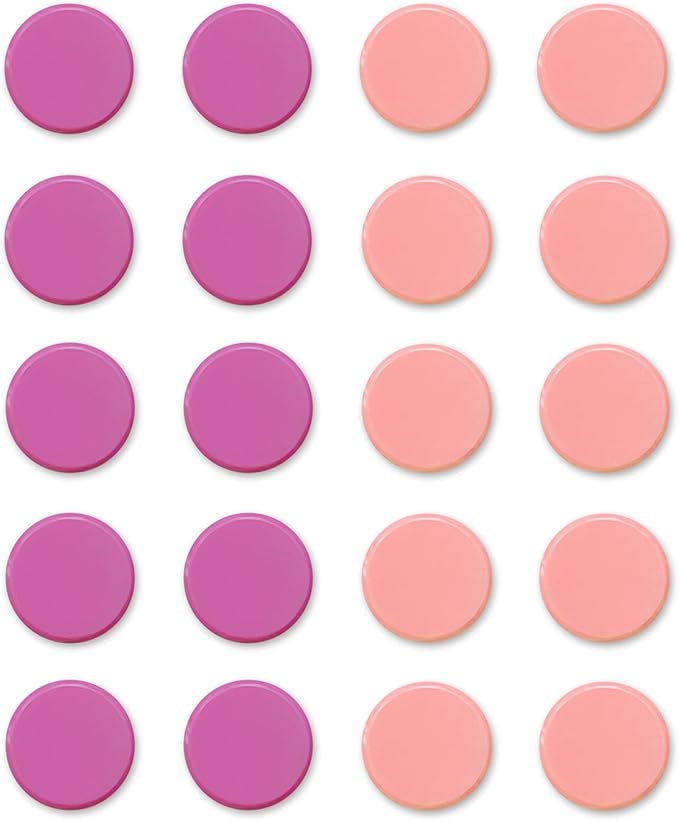 Qualsen Fridge Magnets, 20pcs Mini Cute Magnets for Fridge, Whiteboard, Locker, Kitchen, Office (Pink Tones)