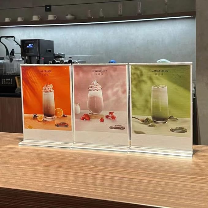 newnewshow 4x6 Inch Clear Acrylic Sign Holder, Display Stand, Plastic Card Holder for Business, Office, Retail (4x6 Inch 6 Pack)