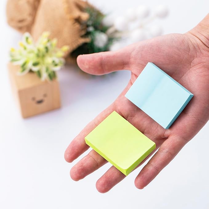 Mini Sticky Notes 1.5x2 Inches, Bright Colors Self-Stick Pads, 24 Pack, 75 Sheets/Pad,1800 Sheets