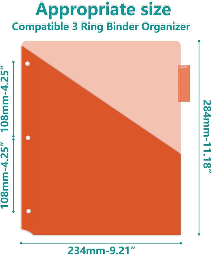 16 Count Pocket Index Dividers Akuoly Binder Dividers for 3 Ring Binders with Pockets on Both Sides, Bright Vibrant Colors for School Office Organization, 8 Tabs to Sort per Set, Plastic
