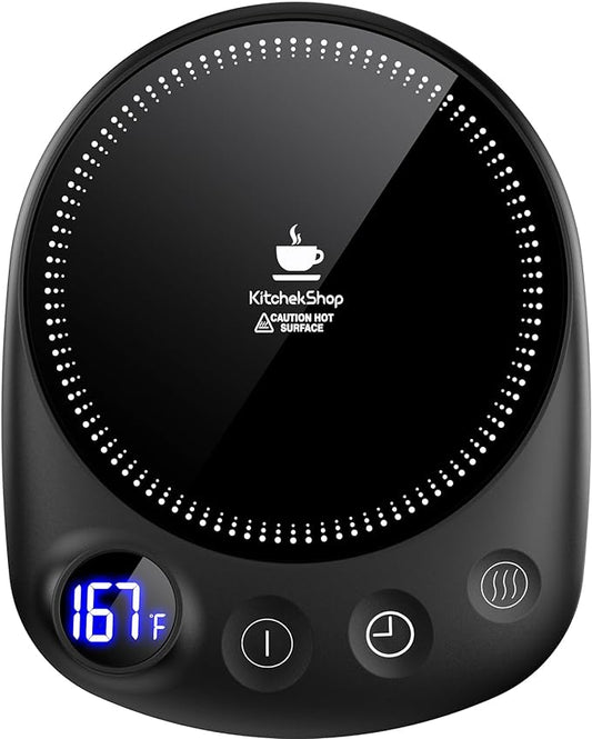 Coffee Mug Warmer - Fastest Heating & Highest Temperature, Coffee Cup Warmer for Desk Auto Shut Off, 4 Temp Settings & 1-12H Timer, Smart Electric Beverage Warmer for Coffee, Tea (Black)