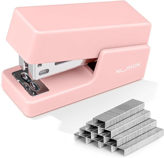 Mini Stapler with 830 Staples, Small Cute Desk Staplers, 25 Sheet Capacity, Pink