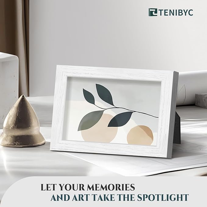 5x7 Picture Frame Set of 4 - White, Wood Photo Frame, HD Tempered Glass, Table Display or Wall Hanging, Gift for Friend