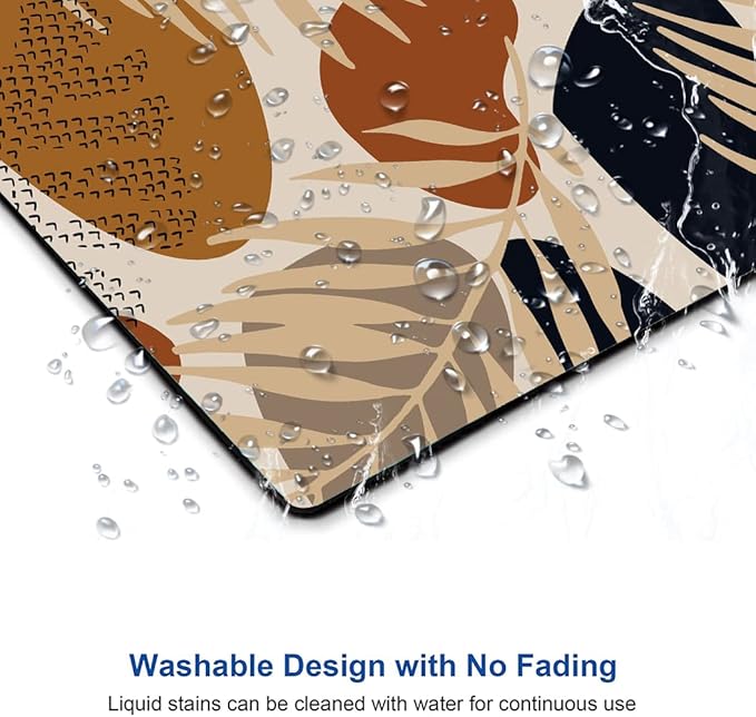 Mouse Pad, Brown Abstract Leaves Mouse Pad, Premium-Textured Mouse Mat Square Waterproof Non-Slip Rubber Base Computer Mousepad