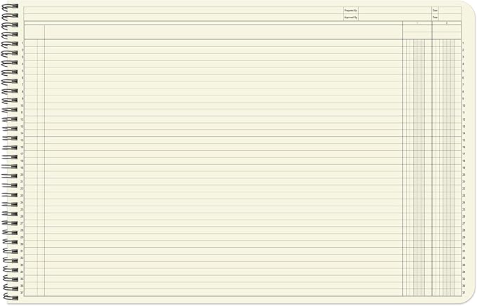 BookFactory Accounting Ledger Notebook/Large 2 Column Accounting Ledger Columnar (Two Columns) Log Book - 17'' x 11'', 100 Pages, Wire-O Landscape Format (LED-100-CLCW-PP(17x11-Ledger-2)-AX)