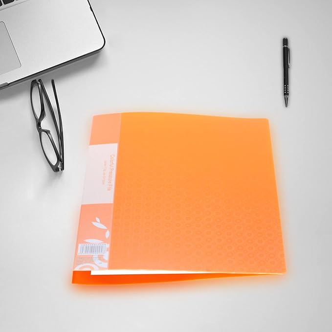 Acocony Punchless Binder with Clamp Letter Size Punchless Clamp Binder 8.5 x 11 Report Covers Plastic Dazzling Multicolor Pack of 5