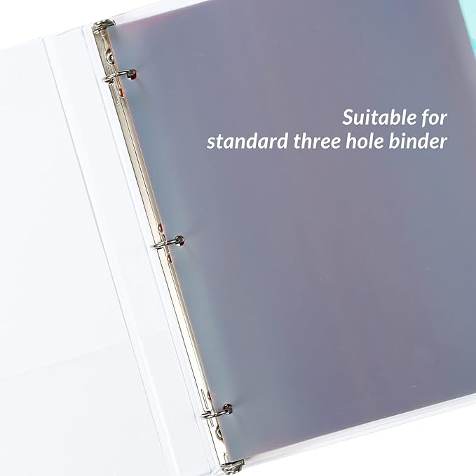 Seashell 3 Ring Binder Dividers with 8 Tabs, 3 Sets Plastic Binder Dividers for Notebooks and 3 Ring Binders, Letter Size, Durable, Assorted Colors