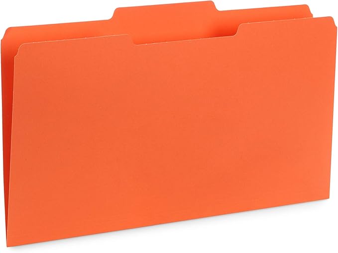 Blue Summit Supplies Colored File Folders Legal Size, 1/3 Cut Tab, Great for Organizing and Easy File Storage, 100 Per Box