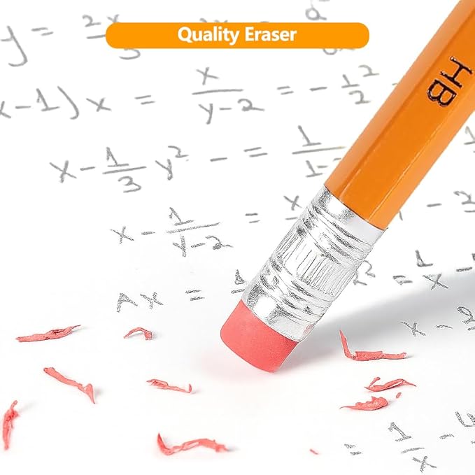 600 Pack Sharpened #2 HB Pencils with Erasers, Bulk Pack Graphite Pencils for School Classroom Teacher Supplies, Writing, Drawing and Sketching, Gifts for Kids Party Favors