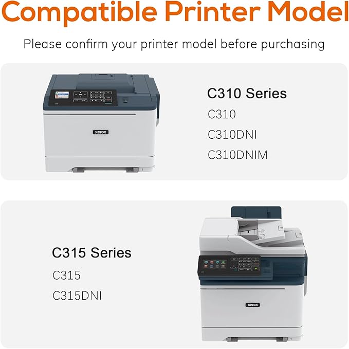 C310 C315 Toner Cartridge Replacement for Xerox C310 C315 Toner (006R04356 006R04357 006R04358 006R04359) Compatible with Xerox C310 C315 C310DNI C310DNIM C315DNI Printer 4-Pack