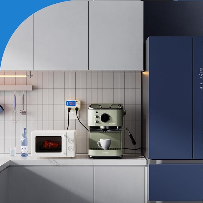 BSEED Home Appliance Surge Protector, Surge Protector for Refrigerator Wall Mount Three Plugs with Protection Low/High Voltage Protector Brownout Outlet Plug in 125V, 1875W, 2 Pack