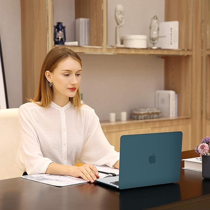 MOSISO Compatible with MacBook Air 13 inch Case 2025 2024 2023 2022 M4 A3240 M3 A3113 M2 A2681, Plastic Hard Shell&Keyboard Cover&Screen Film&Type C for MacBook Air 13.6 inch Case, Teal Green