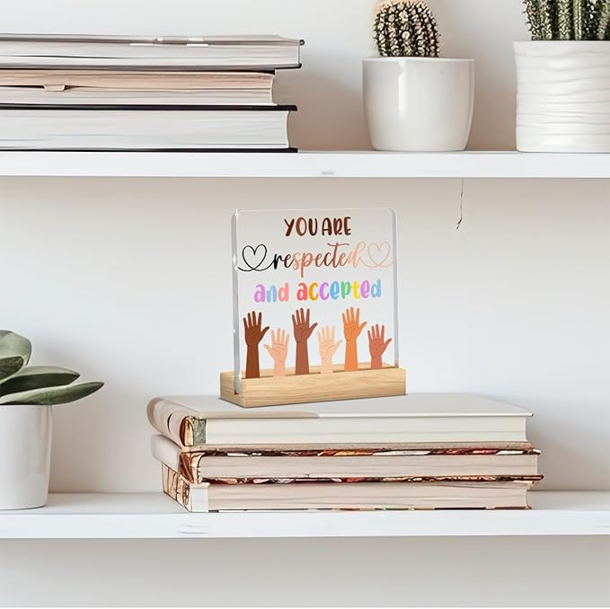 Therapy Counseling Office Decor, Counselor Office Must Haves, School Counselor Gifts, Gifts for Women Psychologist School Counselor, Acrylic Sign with Wooden Stand for Halloween Christmas Gift