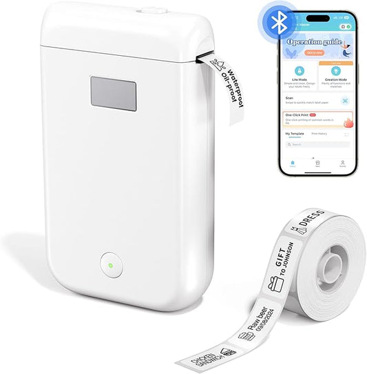 Label Maker, Label Maker Machine with Tape, Portable Bluetooth Label Printer with Little Space, Mini D10 Label Machine with Multiple Personalized Templates for Family School
