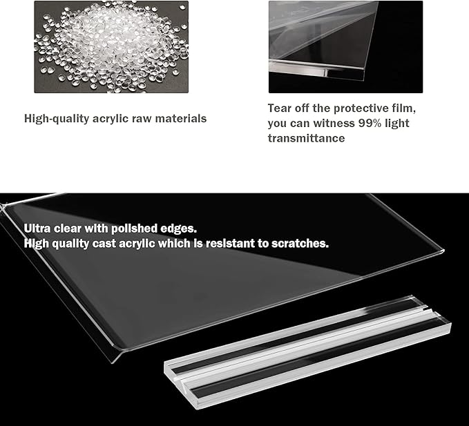 Acrylic Sign Holder 8.5 x 11-Acrylic T-Shaped Desktop Display Stand, Sign Holder,Menu ad Frame. Suitable for Restaurants, Promotions, Photo Frames, Events, Meetings (6 Pieces)