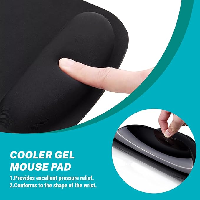 Goth Bat Floral Ergonomic Mouse Pad with Wrist Rest, Gothic Flowers Gaming Mousepad Wrist Support, Funny Computer Mouse Pad with Non-Slip PU Base for Desk Accessories Office Decor Supplies