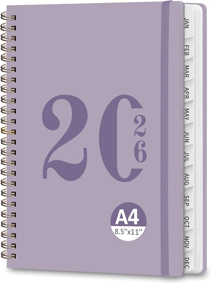 2026 Planner, Weekly and Monthly Calendar Agenda Book, Jan 2026 - Dec 2026, Hardcover Planning Academic Planner for Office School Supplies and Desk Accessories - Letter Size (8.5'' x 11'')
